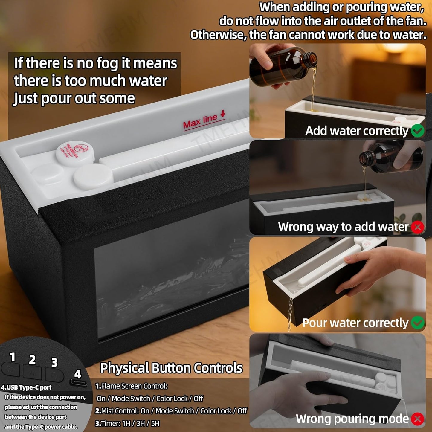 Fireplace Flame Air Diffuser Humidifier